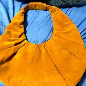 STAUD large brown suede moon bag